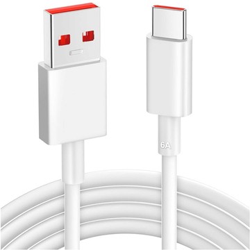 Kabel USB - USB-C typ C Alogy mocny szybki 67W 6A PD 1M przewód Biały