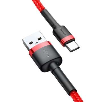 Kabel USB do USB-C Baseus Cafule 3A 1m (czerwony)