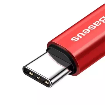 Kabel USB do USB-C sprężynowy Baseus Spring 1m 2A (czerwony)