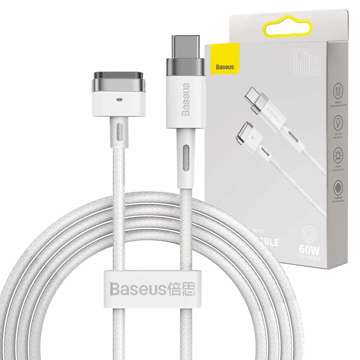 Kabel magnetyczny Baseus Zinc Magnetic USB-C type C do MagSafe 60W 2m Biały