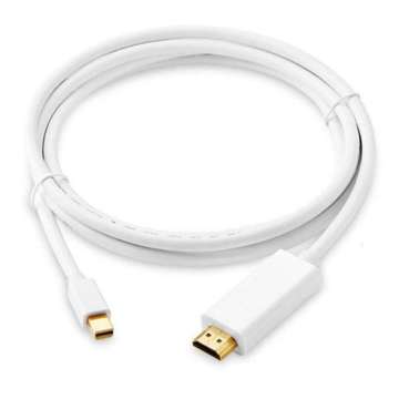 Kabel przewód 1,8m Thunderbolt DP DisplayPort do HDMI Adapter 4k/30Hz 1080p/60Hz Alogy Biały