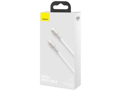 Kabel przewód Baseus Metal USB-C Type C na Lightning PD 20W 1m White