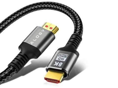 Kabel x2 HDMI 2.1 Alogy 8K 60Hz 48GBps 3m Czarny