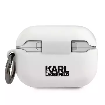 Karl Lagerfeld KLACAPSILGLWH AirPods Pro cover biały/white Silicone Ikonik