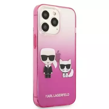 Karl Lagerfeld KLHCP13LTGKCP iPhone 13 Pro / 13 6,1" hardcase różowy/pink Gradient Ikonik Karl & Choupette