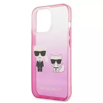 Karl Lagerfeld KLHCP13LTGKCP iPhone 13 Pro / 13 6,1" hardcase różowy/pink Gradient Ikonik Karl & Choupette