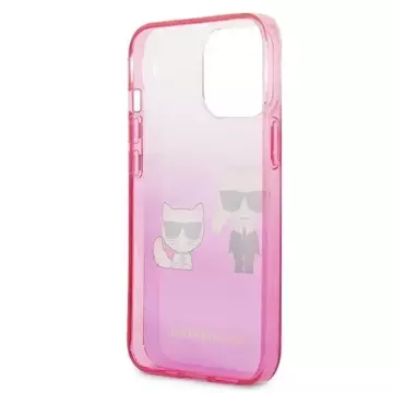 Karl Lagerfeld KLHCP13LTGKCP iPhone 13 Pro / 13 6,1" hardcase różowy/pink Gradient Ikonik Karl & Choupette