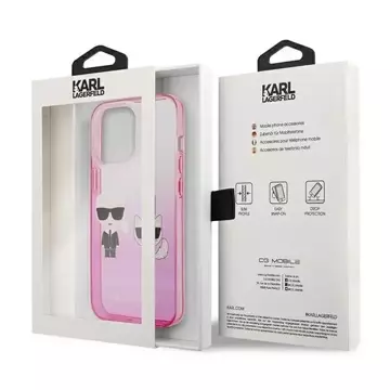 Karl Lagerfeld KLHCP13LTGKCP iPhone 13 Pro / 13 6,1" hardcase różowy/pink Gradient Ikonik Karl & Choupette