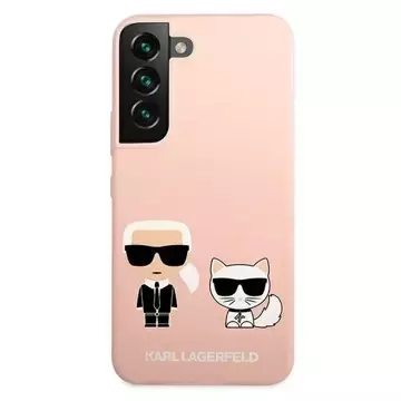 Karl Lagerfeld KLHCS22MSSKCI S22+ S906 hardcase jasno różowy/light pink Silicone Ikonik Karl & Choupette