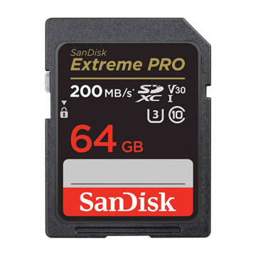 Karta pamięci SANDISK EXTREME PRO SDXC 64GB 200/90 MB/s UHS-I U3 (SDSDXXU-064G-GN4IN)