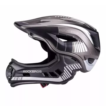 Kask rowerowy Rockbros TT-32SBTG-L dziecięcy z odpinaną szczęką rozmiar L - szary