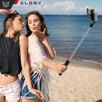 Kijek Selfie Stick Alogy uchwyt do telefonu zdjęć statyw Tripod 103 cm + Pilot Bluetooth Czarny