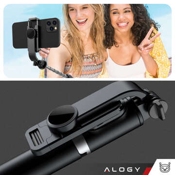 Kijek Selfie Stick Alogy uchwyt do telefonu zdjęć statyw Tripod 103 cm + Pilot Bluetooth Czarny