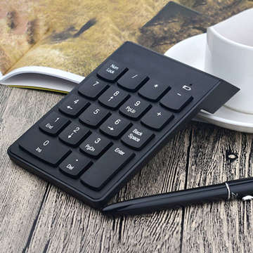 Klawiatura numeryczna Bezprzewodowa USB do laptopa tabletu PC Mini Wireless KeyPad czarna