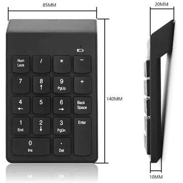 Klawiatura numeryczna Bezprzewodowa USB do laptopa tabletu PC Mini Wireless KeyPad czarna