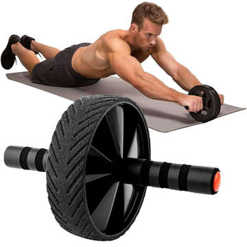 Kółko roller do ćwiczeń mięśni brzucha biceps ABS Wheel Fitness koło trening sport czarny