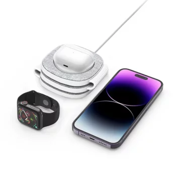 Ładowarka Indukcyjna QI15W-A24 3IN1 Magnetic MagSafe Wireless Charger do iPhone, Airpods, Apple Watch Szara