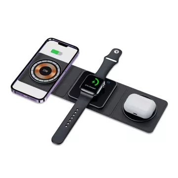 Ładowarka Indukcyjna QI15W-A31 3IN1 Magnetic MagSafe Wireless Charger do iPhone, Airpods, Apple Watch Czarna