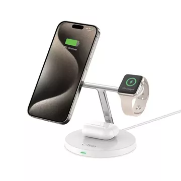 Ładowarka Indukcyjna QI15W-A35 IN1 Magnetic MagSafe Wireless Charger do iPhone, Airpods, Apple Watch White