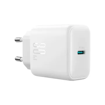 Ładowarka Joyroom Sieciowa USB-C PD 30W QC SFC - Biała + Kabel USB-C 1m