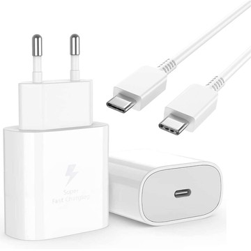 Ładowarka Sieciowa 3.6A 25W Fast Power Delivery PD USB-C Type-C Single Biała + Kabel USB-C