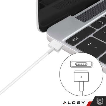 Ładowarka do MacBooka Alogy Charger Zasilacz do Apple MacBook MagSafe 2 T-type 45W Biała