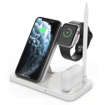 Ładowarka indukcyjna Qi 4w1 Alogy do Apple iPhone/ Watch/ AirPods/ Pen Biała