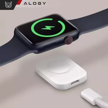 Ładowarka indukcyjna do Apple Watch Alogy Charger z portem USB-C mini ładowarka przenośna Biała