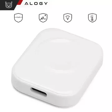 Ładowarka indukcyjna do Apple Watch Alogy Charger z portem USB-C mini ładowarka przenośna Biała