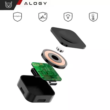 Ładowarka indukcyjna do Apple Watch Alogy Charger z portem USB-C mini ładowarka przenośna Czarna