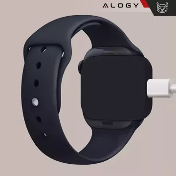 Ładowarka indukcyjna do Apple Watch Alogy Charger z portem USB-C mini ładowarka przenośna Czarna