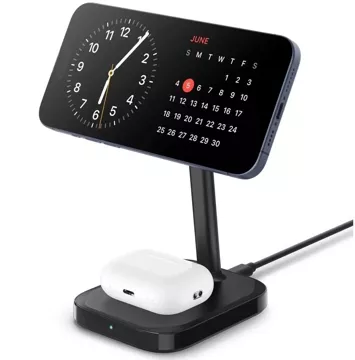 Ładowarka indukcyjna stacja ładująca Spigen PF2100 Arcfield Magnetic Magsafe Dual Wireless Charger Black