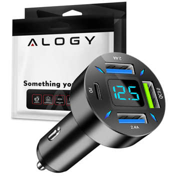 Ładowarka samochodowa Alogy Car Charger 66W 3x USB 1x USB-C Typ C Szybkie ładowanie Quick Charge QC 3.0 PD