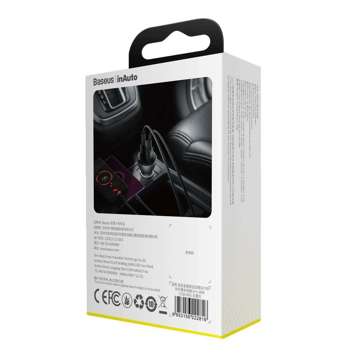 Ładowarka samochodowa Baseus Digital Display, 2x USB, QC3.0, 45W, 5A (szara)