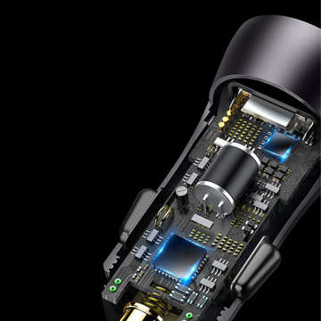 Ładowarka samochodowa Baseus Golden Contactor Max USB + USB-C Type C PD QC4.0 60W Szara