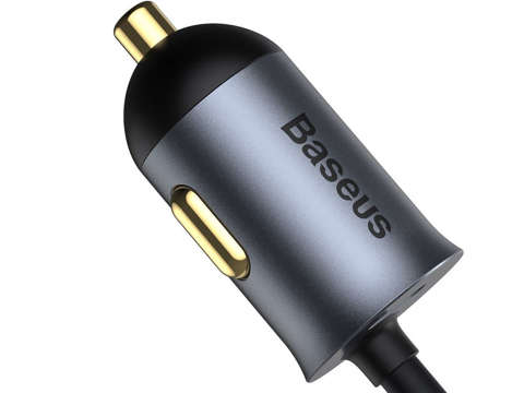 Ładowarka samochodowa Baseus Share z przedłużaczem 2x USB 2x USB-C 120W Szara