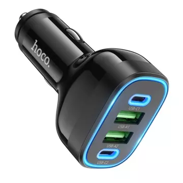 Ładowarka samochodowa HOCO 2 x USB A + 2 x Typ C PD QC 72W NZ11 czarna