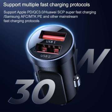 Ładowarka samochodowa Joyroom C-A09 2-port Car Charger PD30W/QC3.0 Black