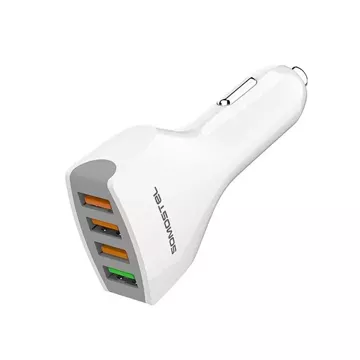 Ładowarka samochodowa Somostel SMS-A66 Quick Charge QC 3.0 3A 4X USB Biały