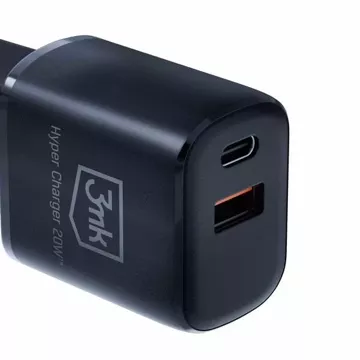 Ładowarka sieciowa 3mk HyperCharger 20W 1xUSB-C + 1xUSB-A  PD/QC Czarny