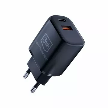 Ładowarka sieciowa 3mk HyperCharger 20W 1xUSB-C + 1xUSB-A  PD/QC Czarny