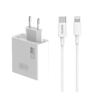 Ładowarka sieciowa 65W + kabel iPhone do Typ-C Somostel Power Deliver Q15 PD Biały