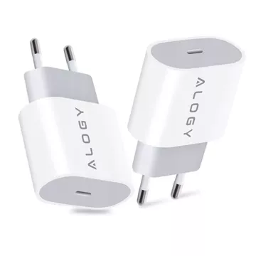 Ładowarka sieciowa Alogy szybka USB-C PD 20W + Kabel 1m przewód Lightning do iPhone Biały