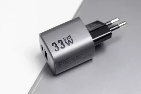 Ładowarka sieciowa FORCELL F-ENERGY GaN Typ C + USB A PD QC4.0 3A 33W Szara