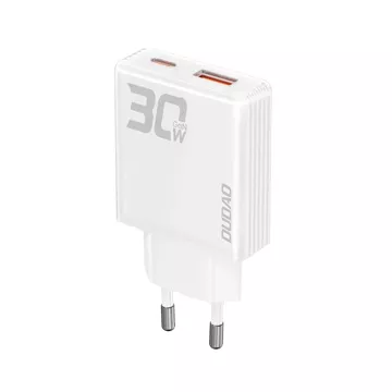 Ładowarka sieciowa GaN Dudao A30EU 30W USB-A / USB-C - Biała