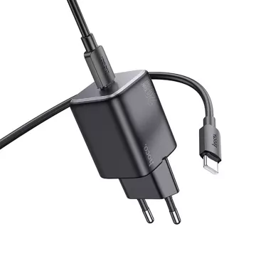 Ładowarka sieciowa HOCO Typ C + kabel Typ C do Typ C QC PD 20W Czarna