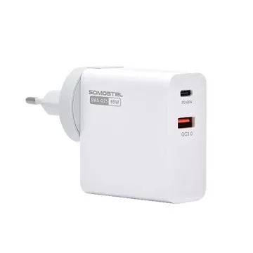 Ładowarka sieciowa Somostel Power Delivery Q25 PD + USB Biała