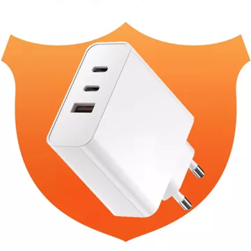 Ładowarka sieciowa USB + 2x USB-C Type C szybkie ładowanie Power Delivery PD 65W Biała