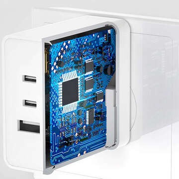 Ładowarka sieciowa USB + 2x USB-C Type C szybkie ładowanie Power Delivery PD 65W Biała