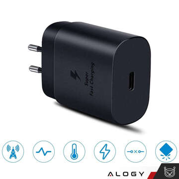 Ładowarka sieciowa USB-C typ C PD Premium szybka 25W 3A + Kabel Type-C 1M Alogy czarna